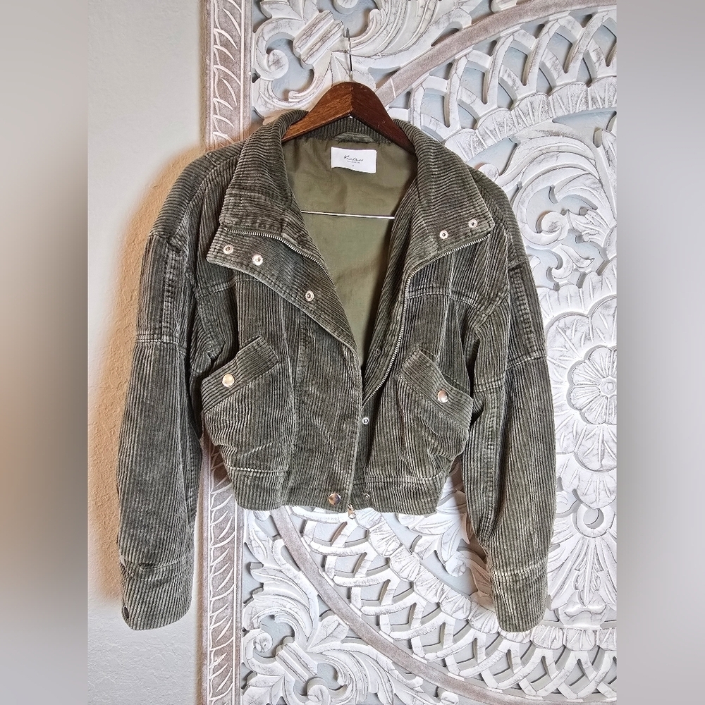 KanCan Olive Corduroy Jacket - Picture 3 of 11